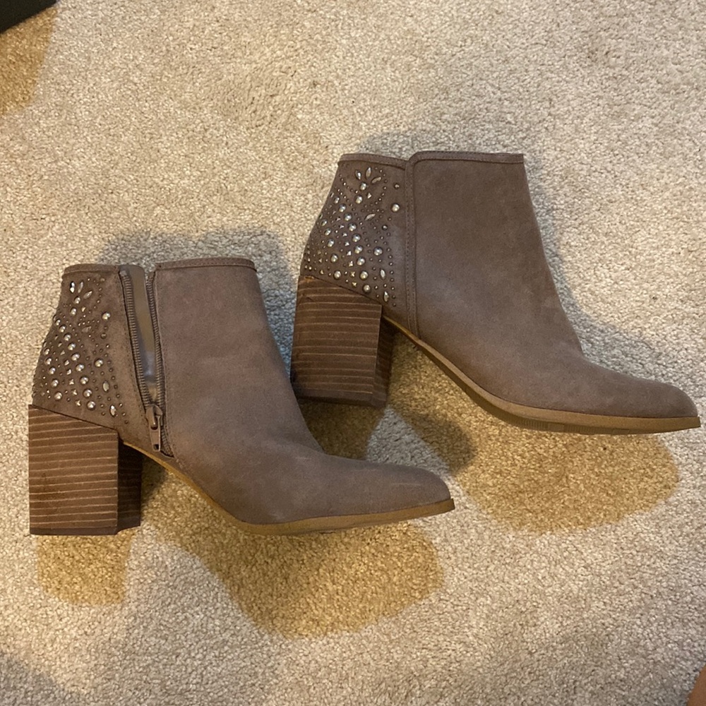 Taupe Booties with metal details
